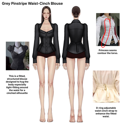 [INTEREST CHECK] Grey Pinstripe Blouse